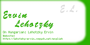 ervin lehotzky business card